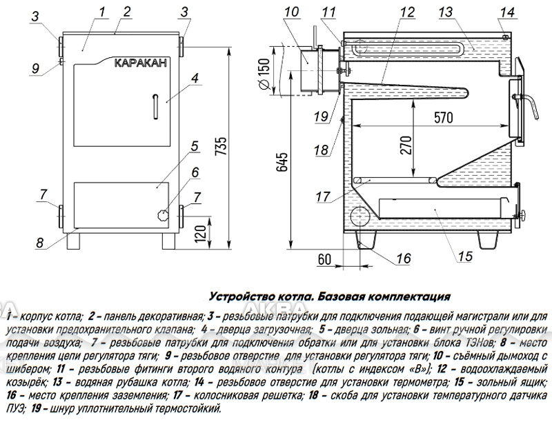 Каракан 20 котел размеры