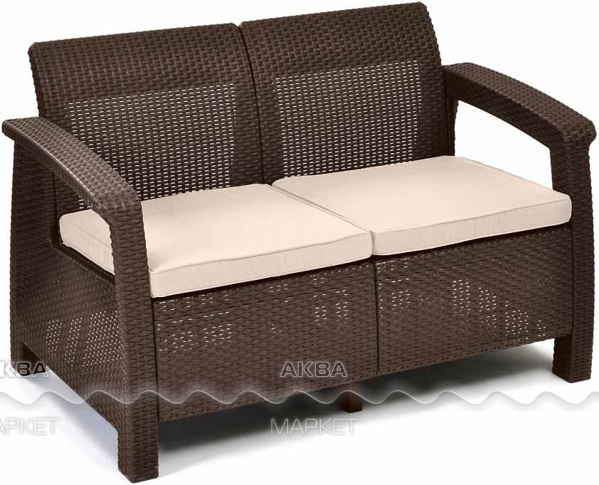 Диван keter corfu love seat коричневый