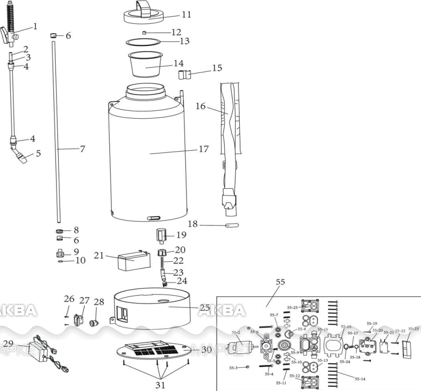 Опрыскиватель аккумуляторный схема электрическая
