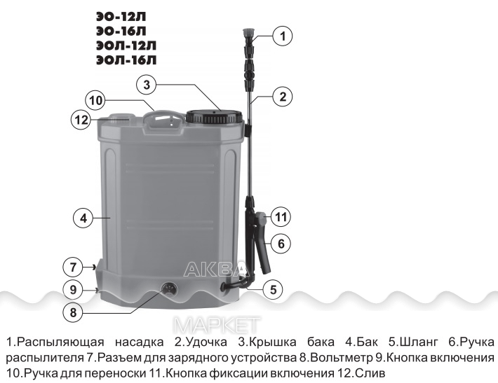 Опрыскиватель аккумуляторный схема электрическая